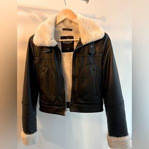 Faux shearling crop jacket